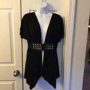 Belted Open Front Top